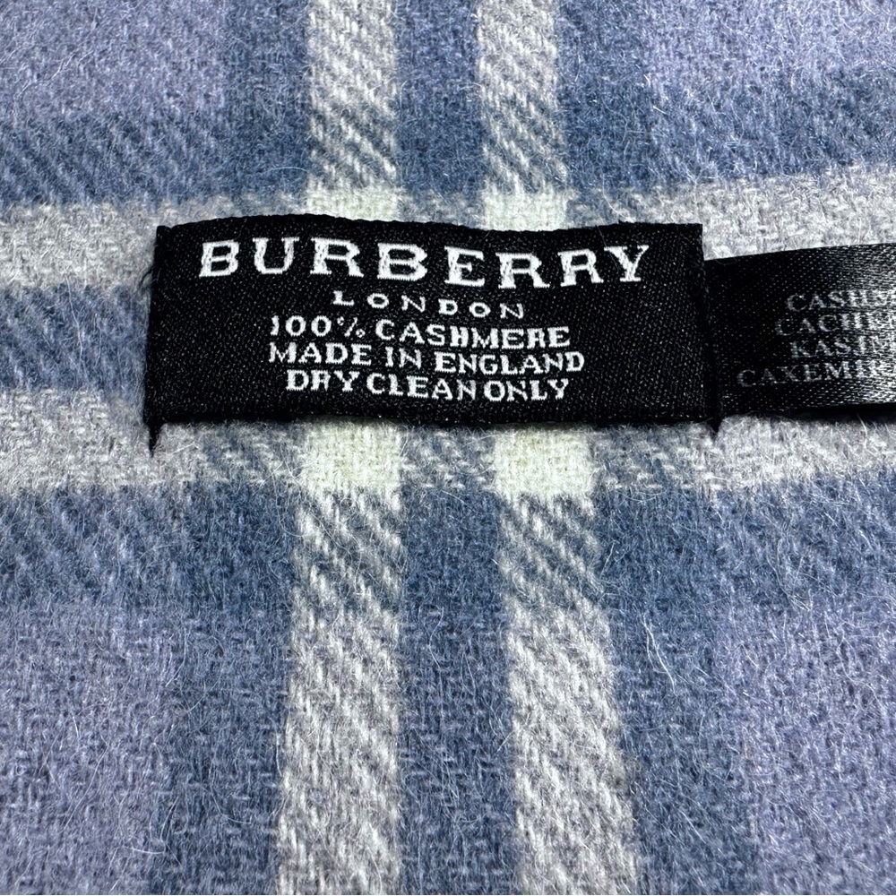 Burberry Lavender and Gray Plaid  Cashmere Scarf - Picture 8 of 9
